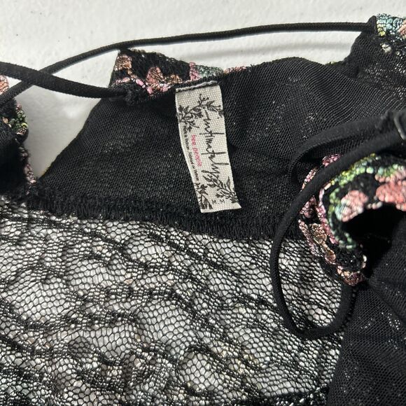 Free People Slip Dress Womens Medium Intimately Forget me not metallic Mesh Lace - Picture 7 of 9